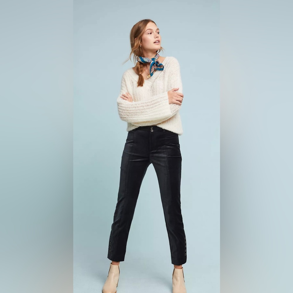 Anthropologie The Essential Velvet Slim Trousers